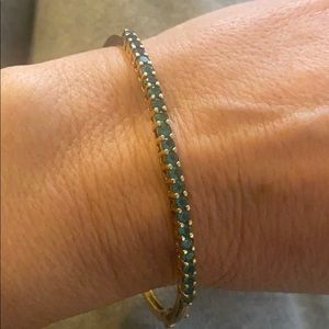 Sterling s emerald stone gold plated bracelet